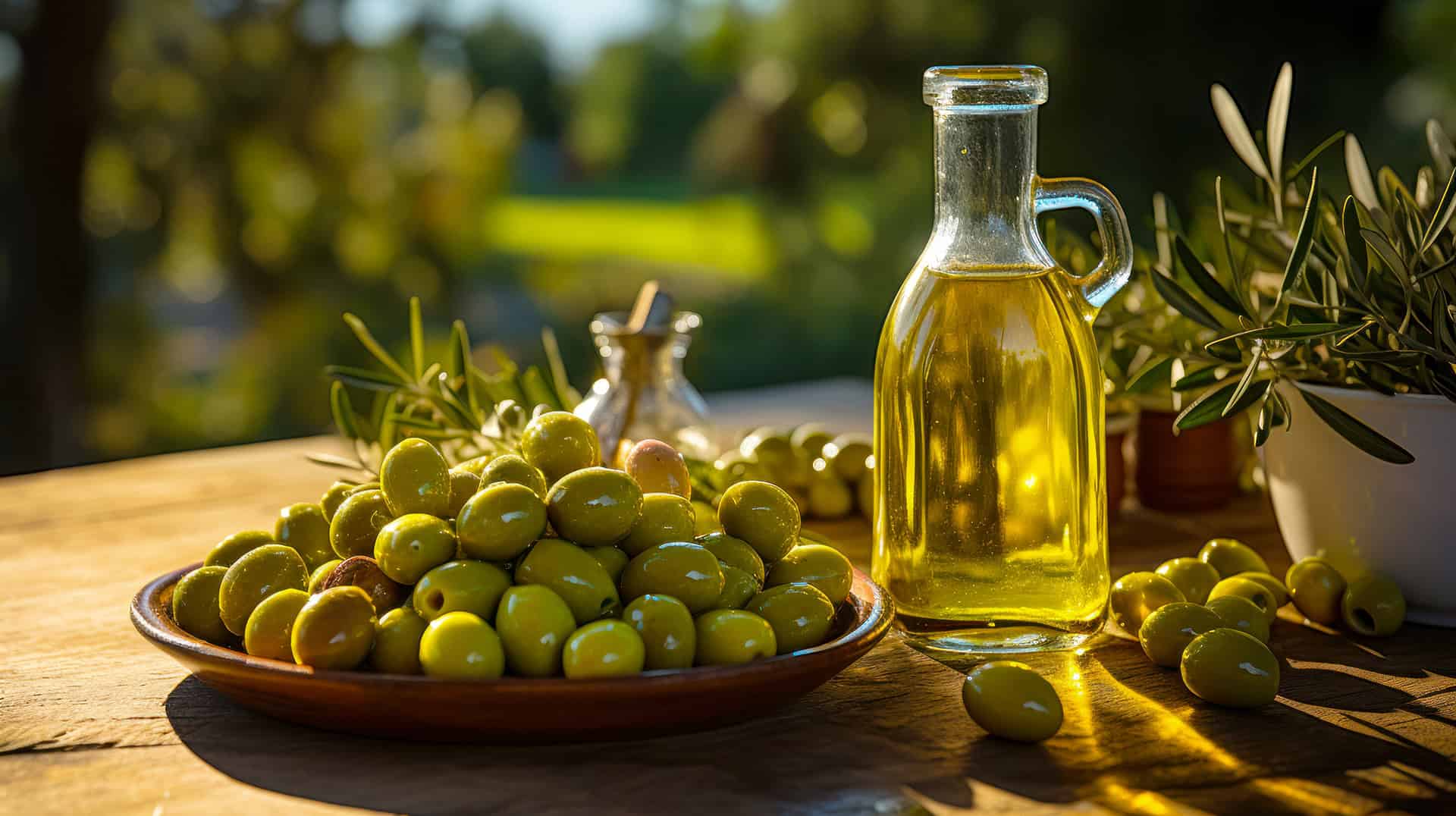 Flasche mit biologischem Olivenöl